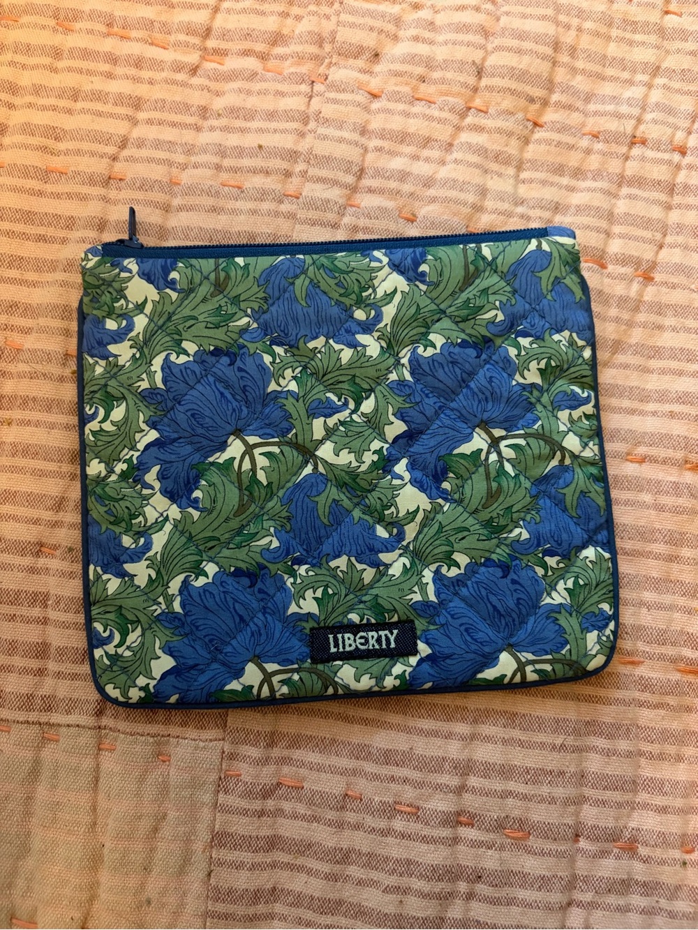 Liberty London Blue & Green Floral Quilted Pouch